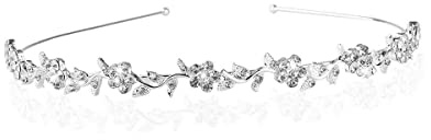 IERCZA 1 Stücks Hochzeit Tiara mit verzierte Perle und Stirnband, ideal für Hochzeiten/Proms/Parteien, Silber Hochzeitskopfschmuck für Braut, handgemachte Brautaccessoires mit Strass