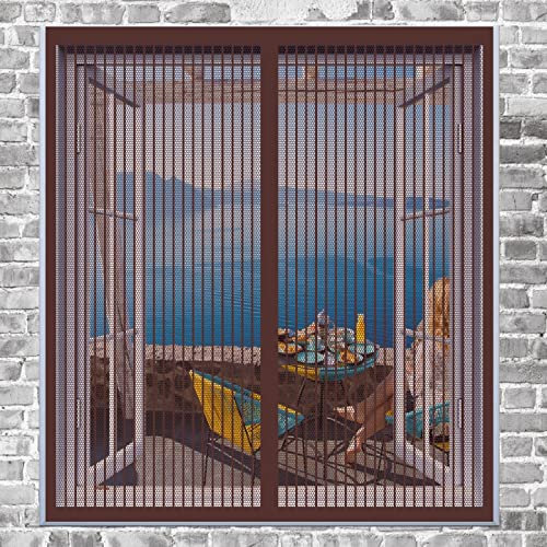 Insektenschutz Mückengitter 140 x 50 cm Insektenschutz Fenster In Verschiedenen Größen Auswählbar Magnet Fliegengitter Für Alle Universalfenster, Braun