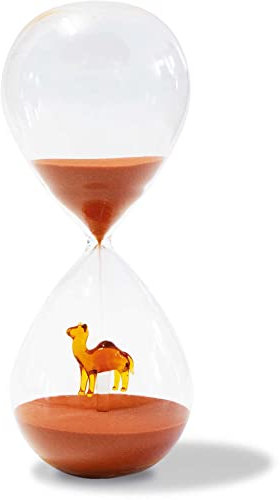 Mercati Srl Sanduhr der Juwelierauswahl der Marke WD Lifestyle aus Borosilikatglas mit Innenmaterial aus Glas, 30 Minuten, Dekor: Kamel, Referenz ist WD636CAM.
