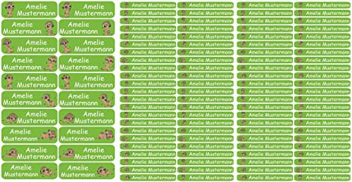 NEUHEIT: Bambinella® Namensticker mit Klassentier - personalisiert - mind. 112 Klebe-Etiketten auf 3 Blatt