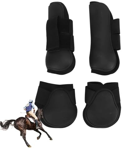 Sehnengamaschen Für Pferde, Vorne Offen/Fesselstiefel Für Pferde, 4 Stück, Gamaschen Für Das Vordere Und Hintere Bein Des Pferdes, Springsehnen-Sportstiefel Zum Springen von Hindernissen (XL)