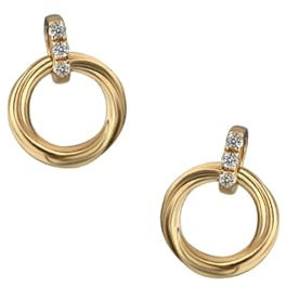 Epinki 18K Gold Ohrstecker Echt Gold, Klassiker Ohrringe Damen mit Topas, Au 750 Ohrringe Jugendstil