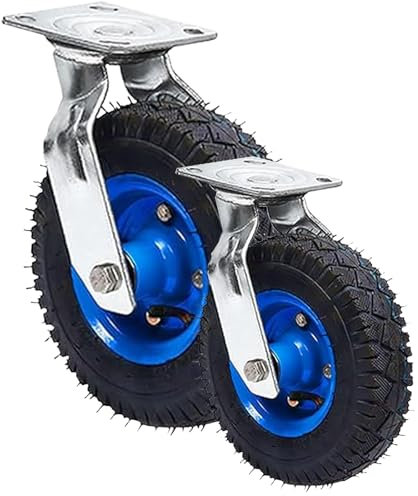 Möbel Industrierollen, Luftreifen gummi Lenkrolle, 2 Stück, Bockrolle, Mit Bremse Schwerlastrollen, 150mm 200mm 250mm, geräuschlose Transportrolle, Geeignet für jeden Boden,keine Kratzer