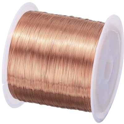 sourcing map Alambre magnético de 0,17 mm, alambre de cobre esmaltado de 1550 pies, bobina de alambre de bobina magnética de 100 g, 155C para transformadores inductores