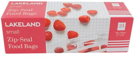 24 Lakeland Zip-Seal Freezer & Food Storage Bags 18 x 20cm Heavy gauge and reusable With Write on Strips