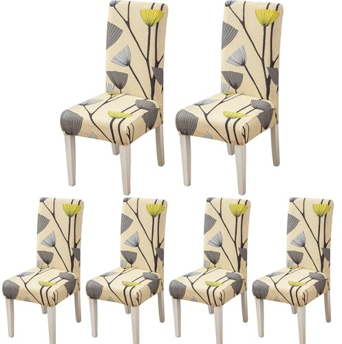 ARNTY Coprisedie con Schienale 4/6 Pezzi, Coprisedia Elasticizzati con Schienale, Jacquard Coprisedia Lavabile Moderno Copri Sedia per Moderna Sala da Pranzo Hotel Ristorante