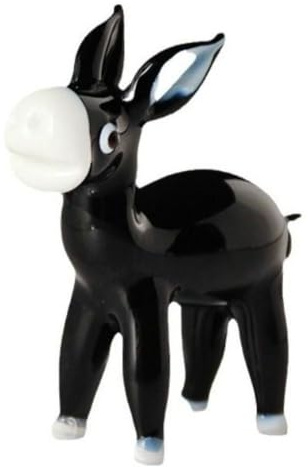 zaoalife Mini-Esel-Skulptur, mundgeblasenes Glastier, Miniatur-Glas-Esel-Figuren, geblasenes Glas, Kunst, Tierfigur, für Heimdekoration