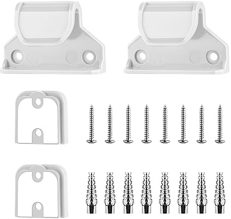 Einziehbares Ersatzteil-Set für Babygitter, Haustiergitter, Wandmontagezubehör mit Halterungen, Dübeln und Schrauben (weiß) von MYPIN