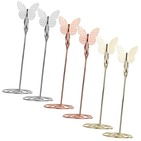 Garneck 6 Elegante Schmetterlings-fotohalter Für Tischkartenhalter Memo-Clips Für Hochzeiten Nachrichtenhalter Fürs Büro