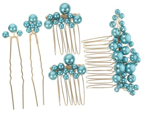 PAMINGONO 1satz Braut-haaraccessoires Haarkämme Und Haarnadeln Mit Grünen Perlen Und Goldenen Eleganter Haarschmuck Für Hochzeiten Und Besondere Anlässe