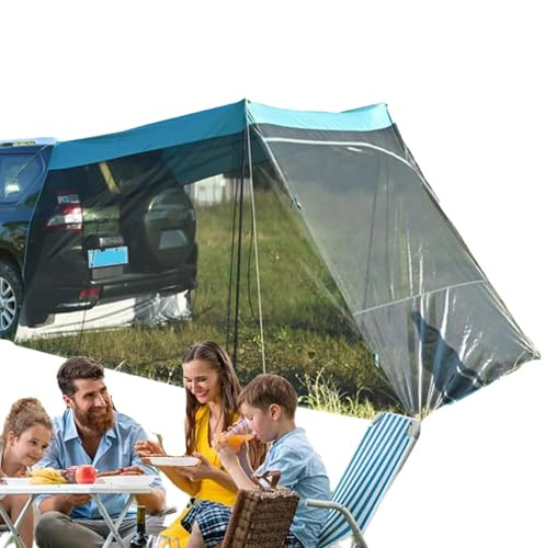 Auto-Campingzelt, Auto-Markisen-Netz, Heckklappenzelt, UV-Schutz, Autodachüberdachung, winddichte Zelte für SUV, Schrägheck, Limousine, 350 x 200 x 200 cm