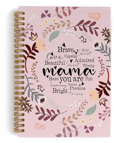 QLMX Inspirerande anteckningsbok för mammor och mödrar till mammas födelsedag med texten Mama You Are Brave, perfekt för positiv uppmuntran