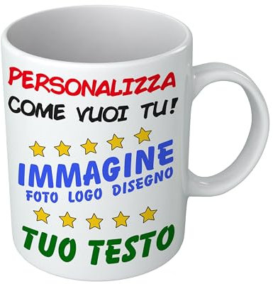 t-shirteria - Tazza Personalizzata con Foto e Testo - Regalo Originale per Festa del Papà, Compleanno e Occasioni Speciali - Stampa che Non Sbiadisce - Adatta per Microonde e Lavastoviglie