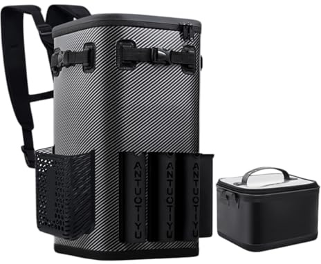 Tackle Box Rucksack – 49 l wasserdichte Angeltasche, Angelrucksack mit Rutenhalter, multifunktionaler Angelrucksack, Angelaufbewahrung, Ausrüstungsrucksack für Angeln, Camping, Wandern, 6