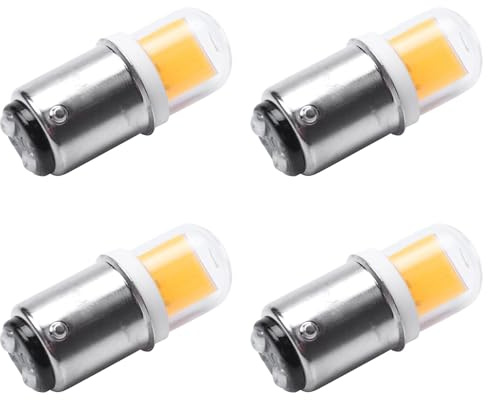 GIWFBQTR 4X Ba15D Led Bombilla Luz 3W 110V 220V AC SPulgada Atenuación 300 Lúmenes COB 151 Led Lámpara Cálido para Araña Máquina de Coser (Cálido)