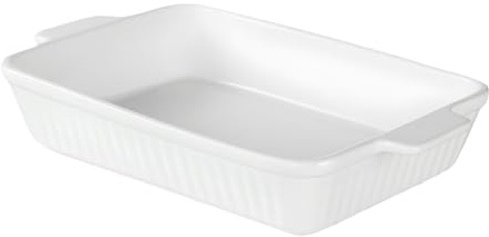 ZOFUN 4.5 L Casserole Dish, 40 x 23 x 7.5 cm Baking Dishes for Oven, Large Rectangular Oven Dishes with Handle, Rectangular Ceramic Baking Pan for Cooking Baking and Servicing