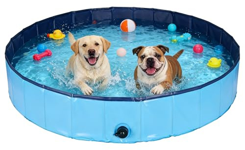 Piscina plegable para perros, utilizable como piscina para chapotear, bañera para perros, piscina o piscina de bolas para perros pequeños y grandes, 160x30cm