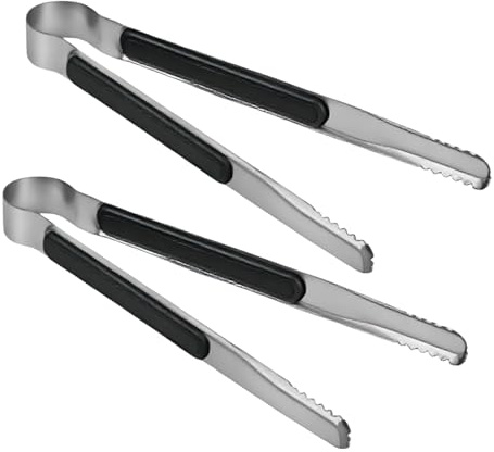 Solvio 2PCS Professional Chef Cooking Tweezers & Tongs Set, 12-Inch Long Stainless Steel Food Tongs for Precision Plating, Grilling, and Serving - Kitchen Utensils for Home & BBQ