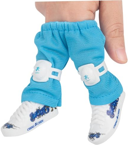 Hotainoys Mini Finger Skateboard Shoes with Blue Pants & Gear | Realistic Alloy Finger Toy Skateboards for Fingertip Fun & Creative Play Mini Skateboard Shoes