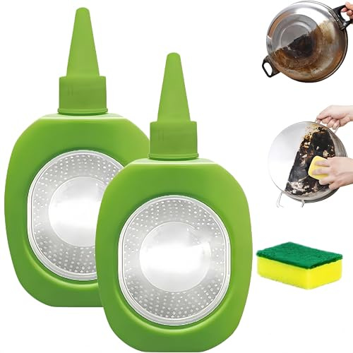 Détachant pour Fond de Casserole et Graisse, 120g Détachant Puissant pour Fonds de Casserole Brûlés, Pâte Nettoyante Multi-Surfaces pour Casseroles et Acier Inoxydable. (2Pièce)