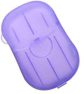 Brussels08 1 Box/20 Sheets Portable Disposable Soap Paper Travel Hand Washing Scented Paper Soap Cleaning Sheets Bath Toiletry Soap Purple