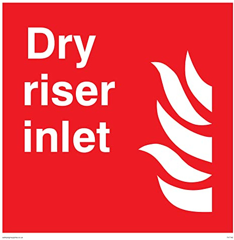 Englisches Hinweisschild „Dry riser inlet“, 200 x 200 mm, S20