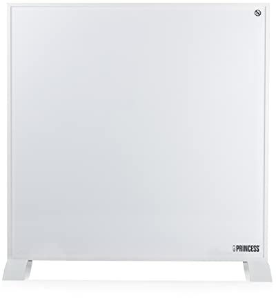 Princess chauffage infrarouge connecté - 350 W - Basse consommation - Application gratuite - Programmable avec thermostat intégré - Plaque en cristal de carbone