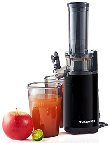 Elite Gourmet EJX600 spremiagrumi compatto da masticare, spremiagrumi a freddo, ricco di sostanze nutritive e vitamine, facile da pulire, 16 once, colore: antracite