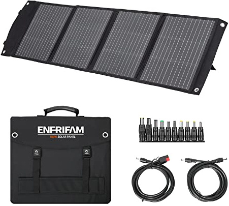 100W Solarpanel Faltbar 18V für Faltbares Solarladegerät Solarmodul | mit USB DC Ausgang, Wasserdicht IP65 Solar Panel 100 Watt für Camping, Powerstation,Outdoor, Reisen, Wohnmobil, Balkon