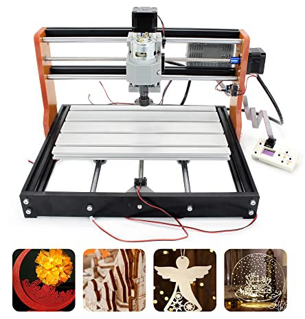 RATTMMOTOR Fraiseuse CNC Upgrade 3018-Pro CNC Routeur GRBL 3 axes avec commande CNC hors ligne, avec limiteur d'axe X/Y/Z + fonction d'arrêt d'urgence, pour bois acrylique, PVC, PCB