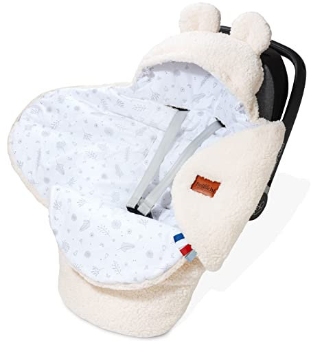 Bellochi Couverture Bébé 90x90 cm – Douce Coton Marron pour Siège Auto, Poussette & Hiver – pour Enfants et Nourrissons