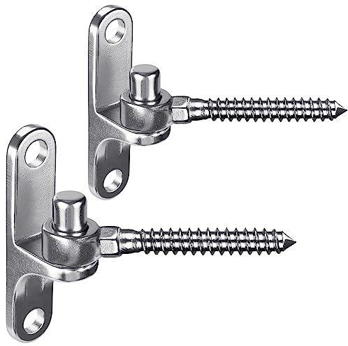 Insaga Gate Hinge M10, 2pcs Heavy Duty Garden Gate Hook on Plate Hinge (115 x 25mm) 16mm Pin Hanger with Screw Eye Hinge Metal Gate Hardware for Farm Gate/Wooden Fence/Driveway, up to 440lbs, 110mm