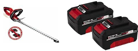 Einhell Taille-Haies sans Fil GC-CH 1846 Li-Solo Power X-Change & Lot de Deux Batteries au Lithium-ION Power X-Change 18 V, 4 Ah : 2 Batteries 4 Ah, compatibles avec Tous Einhell Outils