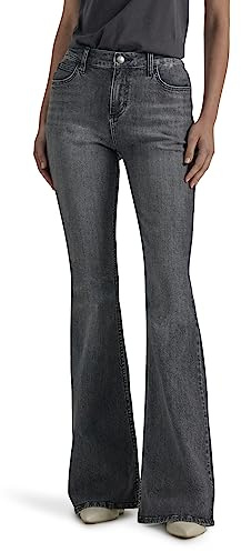 Lee Damen Legendary Mid Rise Flare Jeans, Blurred Darks, 46