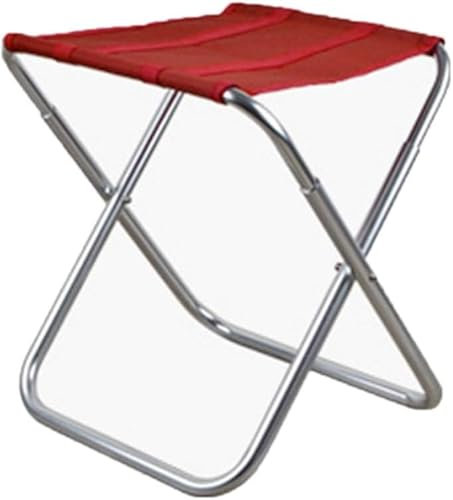 MaikOn Faltbank, tragbare Faltstühle, Studenten zeichnen Hocker, verdicken, Stabiler Kleiner Hocker, Outdoor-Hocker, Picknickbank, Grillhocker, Faltbarer Angelhocker (Farbe: Rot) (Color : Rood)