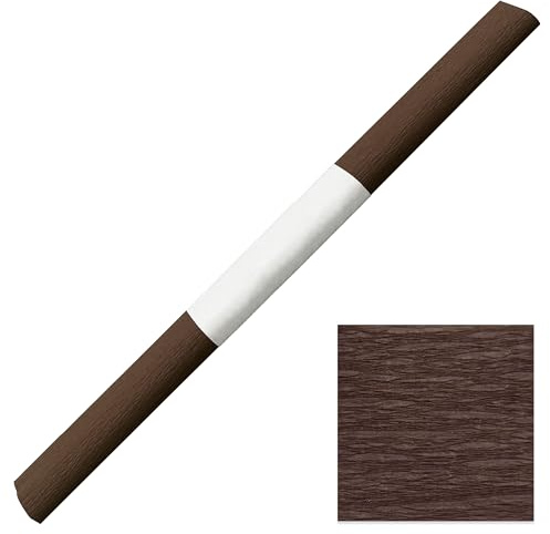 Krepppapier wasserfest & farbfest 50x250cm – dehnbar – Bastelkrepp für Blumen, Schultüten, Dekoration & Basteln – reißfestes Bastelpapier – Farbwahl (braun)