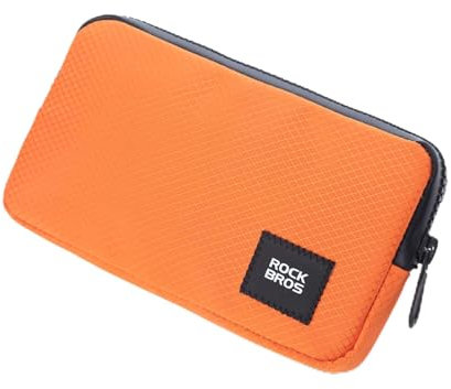 ROCKBROS Geldbörse Portemonnaie mit Reißverschluss für Damen Herren Geldbeutel für Münzen Kreditkarte und Schlüssel Handytasche Orange