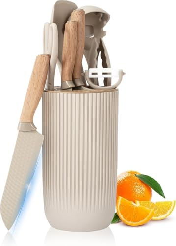 Kitchen Knife Set, 6 Pieces Professional Knife Set for Kitchen, Ultra-Sharp Stainless Steel Chef Knife Set with Universal Knife Block, Perfect Present for Mom Wife Girl
