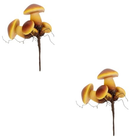 POPETPOP 2 Pièces Plugin Champignon Piquet D'insertion Décoratif Décoration De Pelouse Panneau De Pelouse Aux Champignons Ornement De Cour De Champignon Décor De Signe De Pieu Plastique