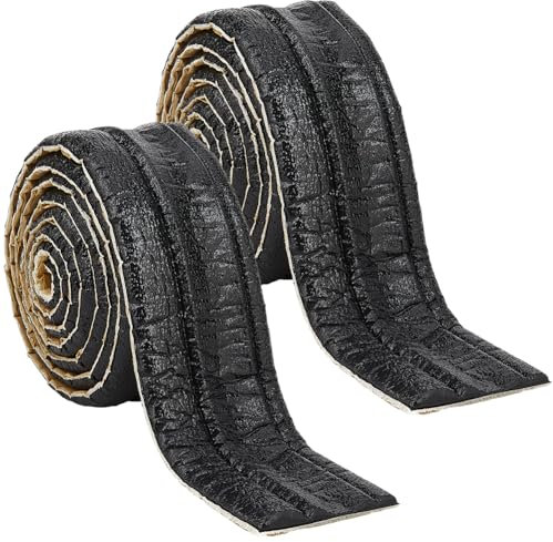 GORGECFAFT 2 Rolls 2.35mx83mm Peel and Stick Solid Color Baseboard Trim Flexible Mirror Wall Base Edging Frame Lines Self Adhesive Foam 3D Wallpaper Border for Home DIY Furniture Decor, Black