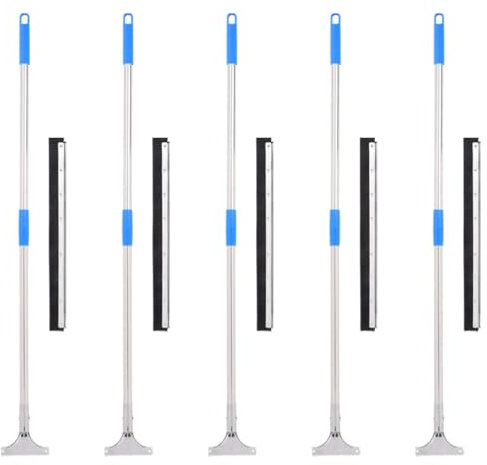 Brokky Floor Squeegees 5 pcs 55x119.5 cm Steel and Rubber-Floor Squeegee with Squeegee Long Handle, Floor Wiper, Outdoor/Indoor Wet Room Floor Squeegee Heavy Duty, Ideal Squeegee Mop for Home