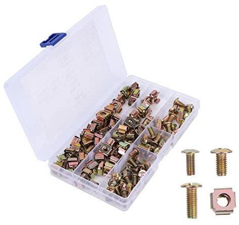 BELLIFFY 120stücke Käfigmuttern Mit Schrauben Universelle Montage Für Rackserver Geräte Und Mehr Hochwertige Kohlenstoffstahl-konstruktion Korrosionsbeständig Und Langlebig