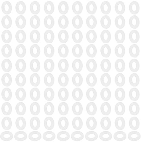 PATIKIL 120 piezas Arandelas planas de nylon M4 4mm ID 8mm OD Blanco | 1mm de grosor, Arandelas planas de sellado de plástico Espaciador Junta Redonda de Repuesto