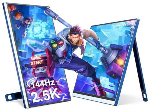 Veout Écran Portable 16 Pouces, 2560 x 1600 (2,5K) 144 Hz, Ecran Gamer avec USB-C et Mini HDMI pour PC/Ordinateur Portable/PS5/Téléphone, Mini Moniteur avec Debout