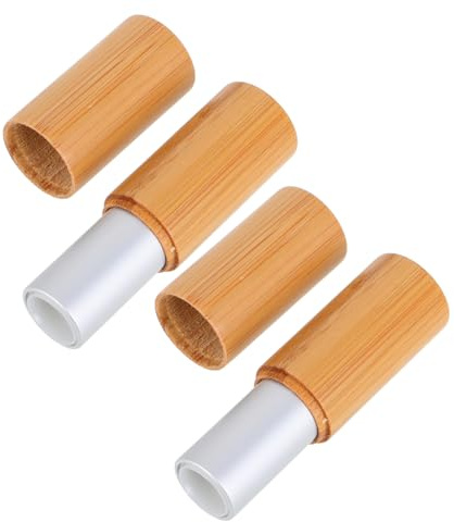 Ipetboom 2stücke Leere Lippenstifthülse aus Bambus für DIY Lippenbalsam und Lipgloss Nachfüllbar und Tragbar Kosmetische Anwendung
