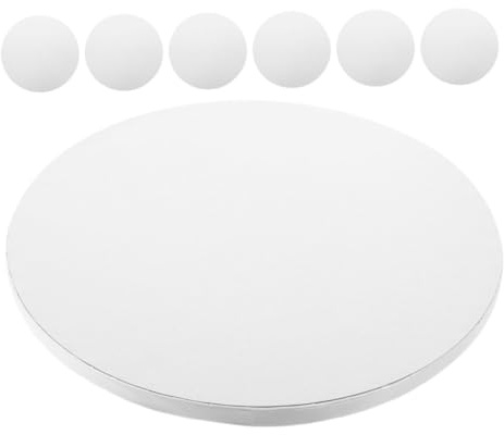 Alipis Base per Torta Rotonda Bianca 10 Pollici in Cartone Spesso 7 Pezzi Riutilizzabile Superficie Facile da Pulire per Esposizione e Decorazioni di Dolci