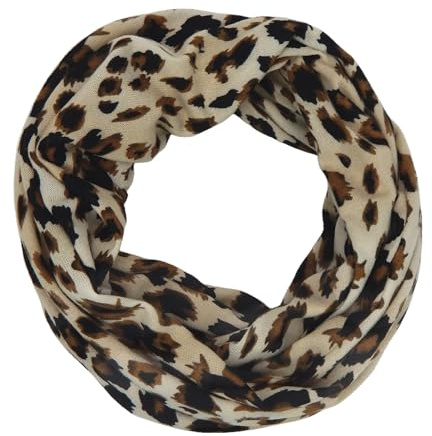 Ella Jonte Damen Loop Schal Leopard Animalprint – Strickschal 100% Viskose, weich & angenehm – Rundschal Modern Casual Urban
