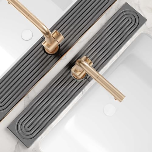 Almohadillas absorbentes de tierra de diatomeas, Placas absorbentes para fregaderos y grifos de cocina, Tapete de secado rápido para fregadero. Accesorios de limpieza de cocina[Gris oscuro 60x10cm].