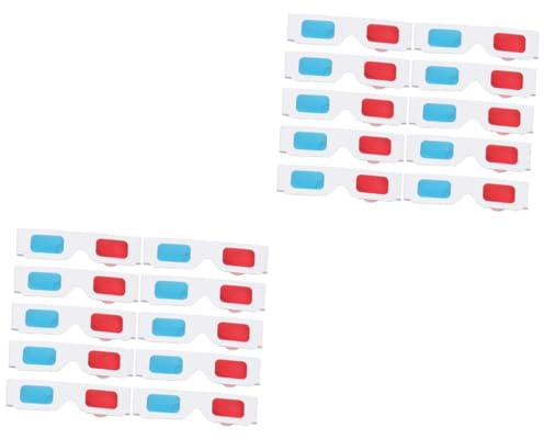 BESPORTBLE 20 Pezzi Occhiali in Carta Leggera e Riutilizzabile Visione Stereoscopica per Cinema Film e Video Confezione da Adatti per Uso Domestico e Teatrale