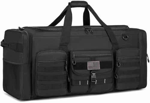 132L Extra Large Duffle Bag for Men - Heavy Duty Sports Gym Equipment Travel Duffel Bag, Perfect for Soccer Baseball Basketball Hockey Football Team Coaches & More, Black